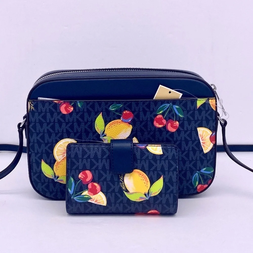 Michael Kors LG EW Crossbody Bag and Bifold Corner Zip  Medium Wallet
